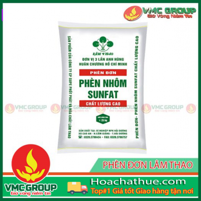 Phèn đơn – Nhôm Sulfate – Aluminium sulfate Al2(SO4).18H2O