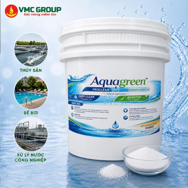 Aquagreen, Hóa chất xử lý nước Aquagreen Ấn Độ thùng 45kg, Hóa chất xử lý nước Aquagreen, Chất xử lý nước, Hóa chất làm sạch công nghiệp Aquagreen…