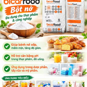 BICARFOOD –  Bột nở thực phẩm NaHCO₃ | PHỤ GIA VIỆT MỸ VMCGROUP HUẾ