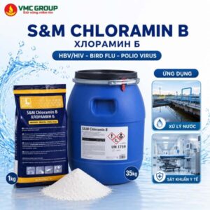 HÓA CHẤT XỬ LÝ NƯỚC CLORAMIN B TIỆP KHẮC  – Tên gọi khác : Chloramin B, Sodium benzensulfochleramin, cloramin B Tiệp Khắc