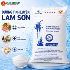 Đường tinh luyện xuất khẩu Lam Sơn bao 50kg Việt Nam, Đường tinh khiết, Đường kính, Đường cát, Đường kính trắng, Đường kính Lam Sơn…