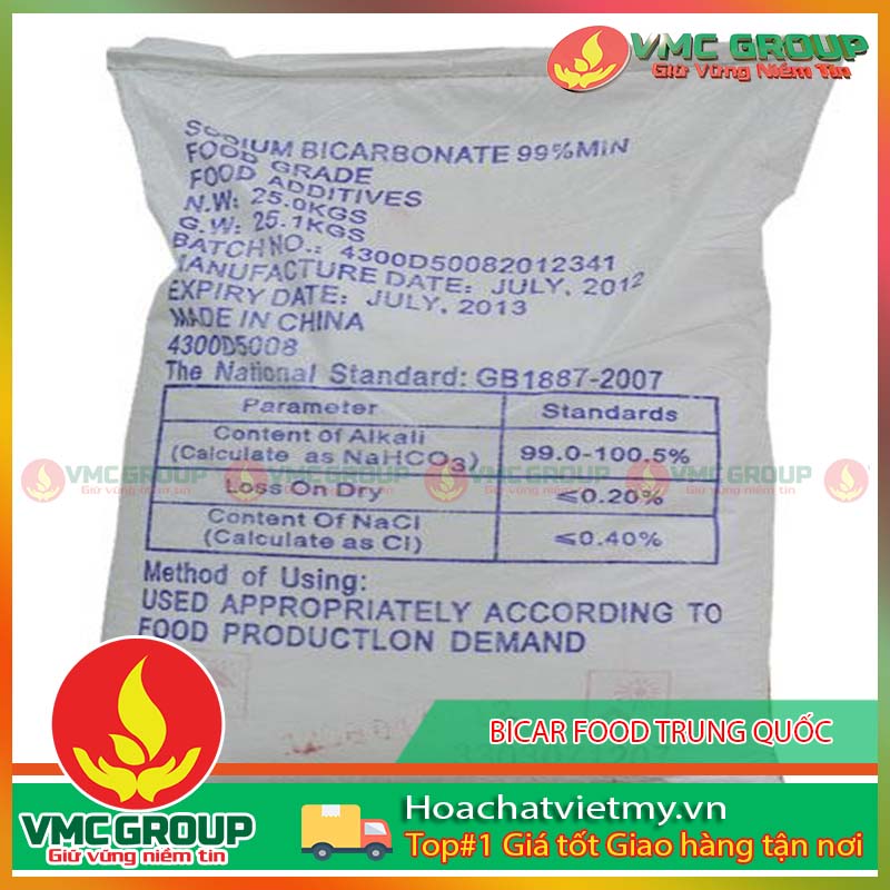 Sodium Bicarbonate food grade Trung Quốc 99% – Bicar food – Soda lạnh – NaHCO3 – Bột nở