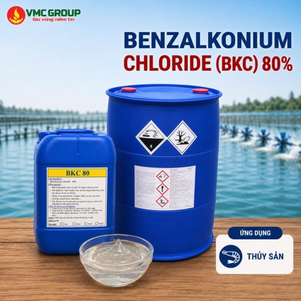 HOÁ CHẤT THUỶ SẢN BKC 80% CAN 20KG, PHUY 200KG – MỸ, TRUNG QUỐC