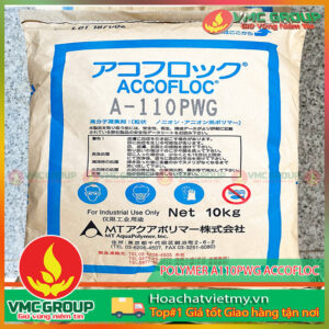 Polymer A110PWG Accofloc, Accofloc A-110PWG, Chất trợ keo tụ Polymer A-110PWG Accofloc, Siêu lắng tụ ao nuôi, Chất keo tụ, Chất kết bông, Polymer Anion, Anionic polyacrylamide…